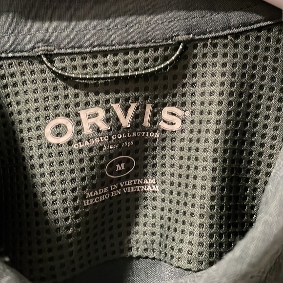 Orvis Men’s Short Sleeve Shirt Green Medium Gently Worn Button Up Vacation Shirt - Picture 4 of 6